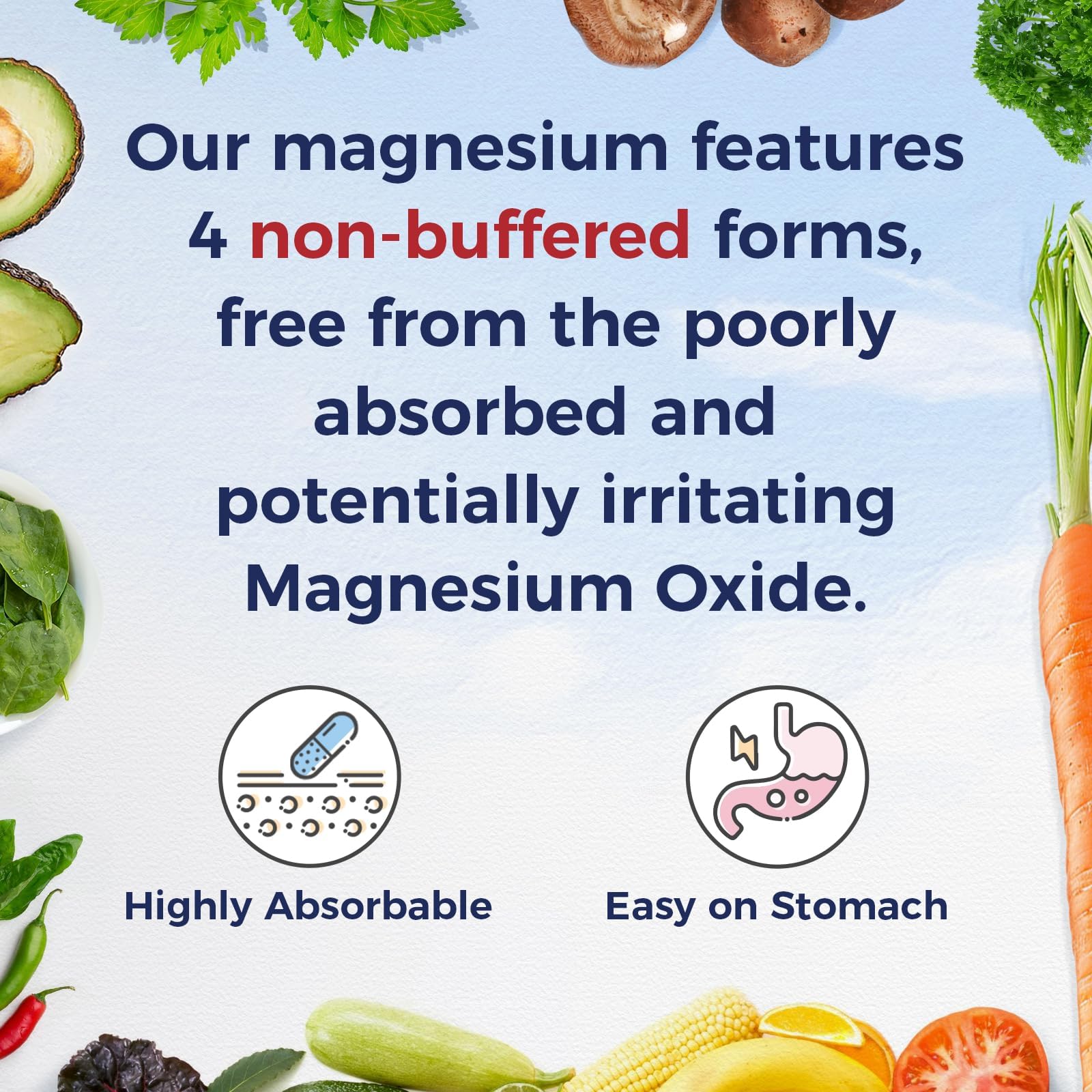 Vitalitown Magnesium Complex Supplement 500mg - NSF Certified Magnesium Glycinate, Malate, Taurate & Citrate - Chelated High Absorption & Gentle on Stomach - Vegan Non-GMO 120 Capsules - dailyvitalstore