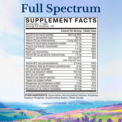 Vitalitown Multivitamin for Women & Men, with Iron, Zinc, Vitamin D3, A, C, B, E, 19 Key Nutrients, One Per Day - dailyvitalstore