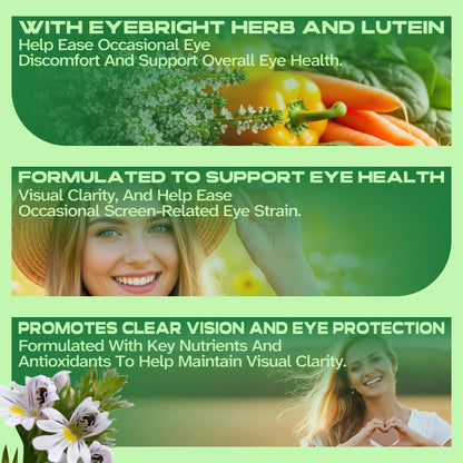 Vitalumina Eyebright Herbal Liquid with Organic Euphrasia, Lutein, Bilberry, Blueberry & Goji – Plant-Based Vegan Supplement for Adults – 4 fl oz - dailyvitalstore