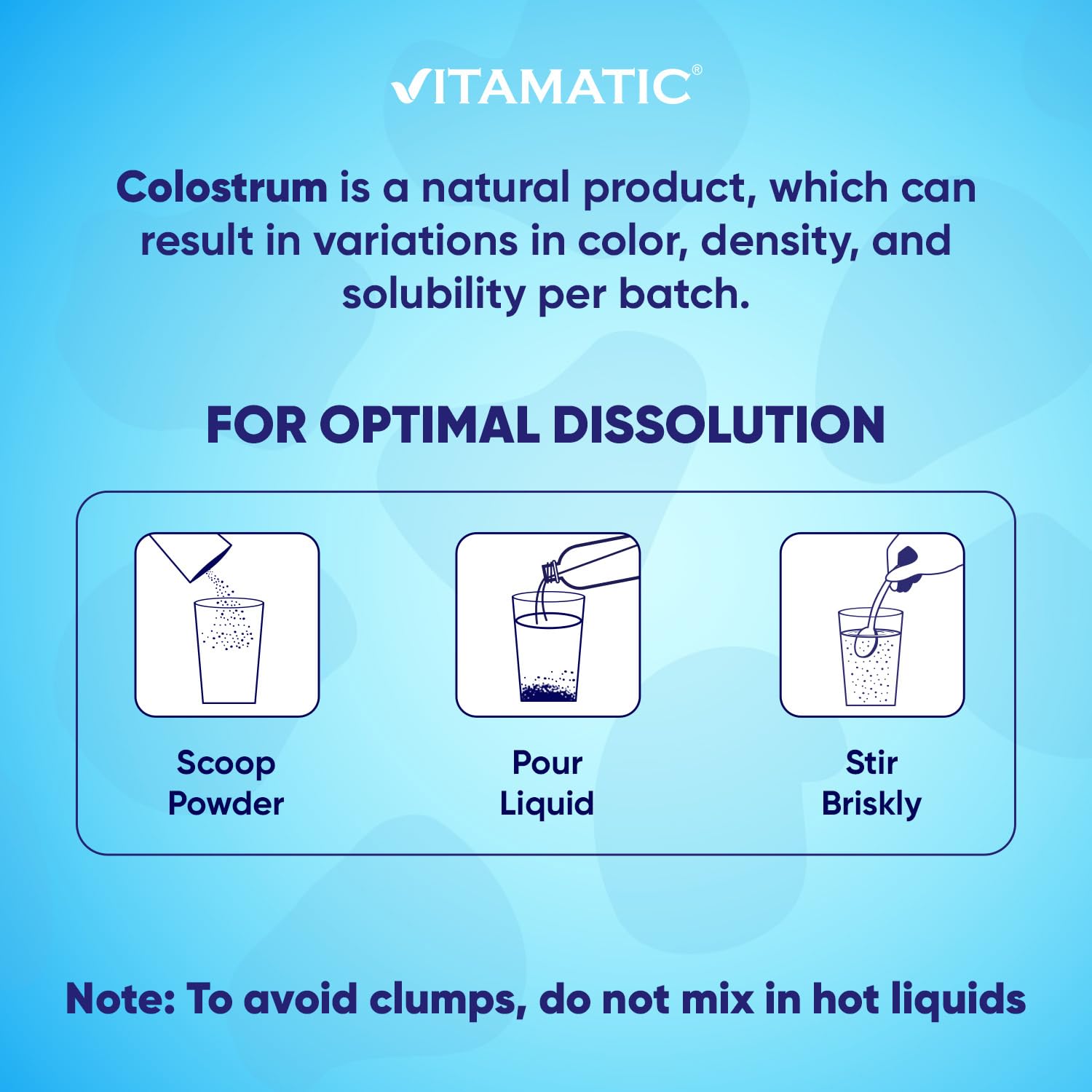 Vitamatic Bovine Colostrum + Collagen Powder - Supplement for Gut Health, Hair Growth, Beauty, Muscle Recovery, & Immune Support - Easy to Mix - Unflavored - 454 Gram, (16 oz) - dailyvitalstore