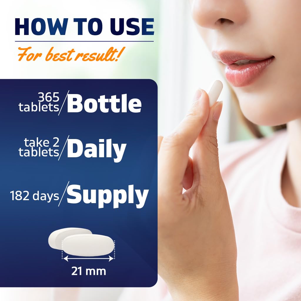 Vitamatic Calcium Supplement 1200mg with D3, K2 & B12, Immune & Bone Health Support - 365 Coated Tablets - dailyvitalstore