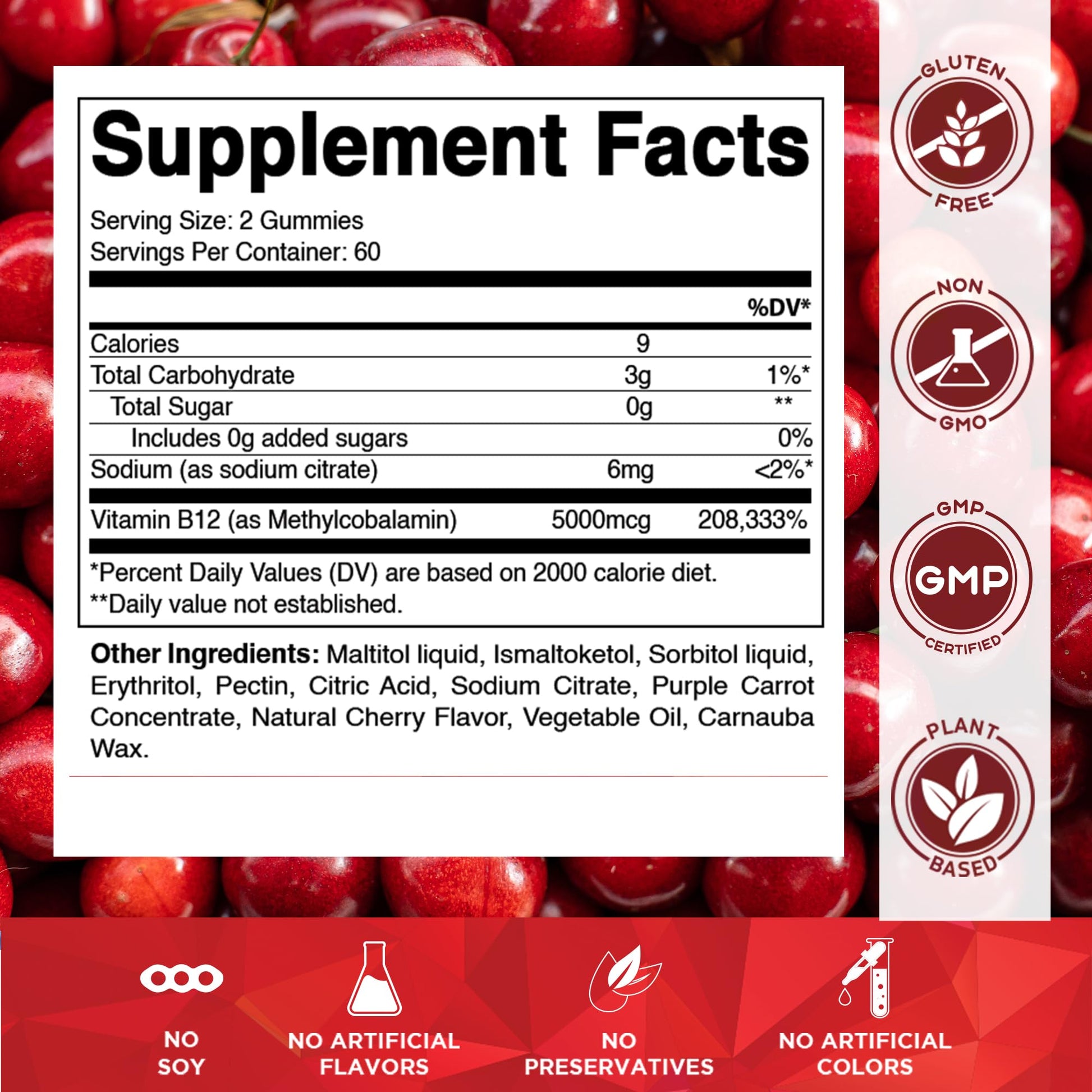 Vitamatic Extra Strength Vitamin B12 5000 mcg (Methyl B12) Gummies - 120 Count - Energy Metabolism Support and Nervous - dailyvitalstore