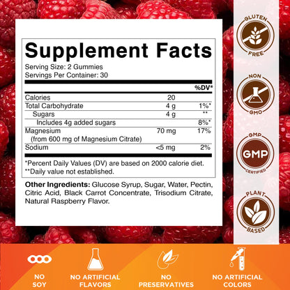 Vitamatic Magnesium Gummies 600mg per Serving – 60 Vegan Gummies – Relaxation, Muscle, Bone & Energy Support – 3 Pack - dailyvitalstore