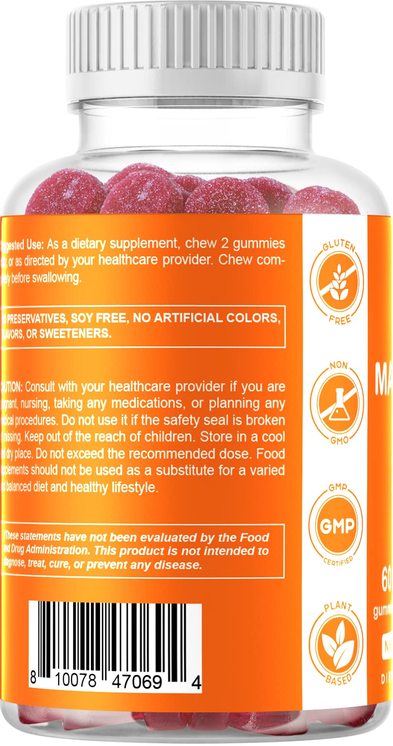 Vitamatic Magnesium Gummies 600mg per Serving – 60 Vegan Gummies – Relaxation, Muscle, Bone & Energy Support – 3 Pack - dailyvitalstore