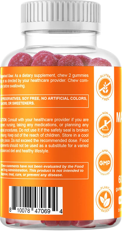 Vitamatic Magnesium Gummies 600mg per Serving – 60 Vegan Gummies – Relaxation, Muscle, Bone & Energy Support – 3 Pack - dailyvitalstore
