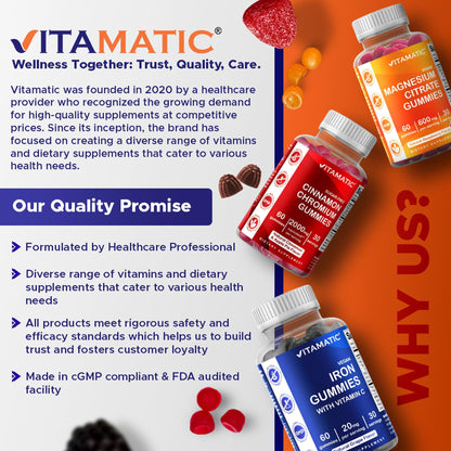Vitamatic Probiotic Sugar Free Gummies for Men and Women – 5 Billion CFUs Digestive, Immune & Gut Health Support – Gluten Free - dailyvitalstore