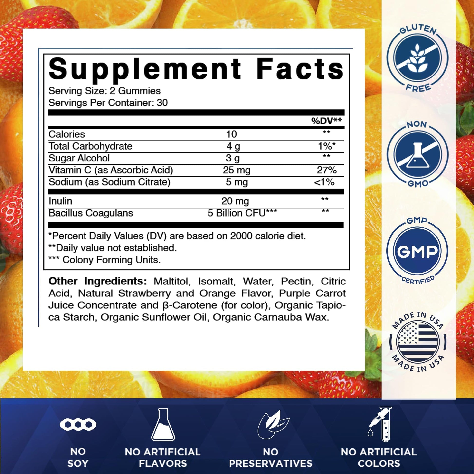 Vitamatic Probiotic Sugar Free Gummies for Men and Women – 5 Billion CFUs Digestive, Immune & Gut Health Support – Gluten Free - dailyvitalstore