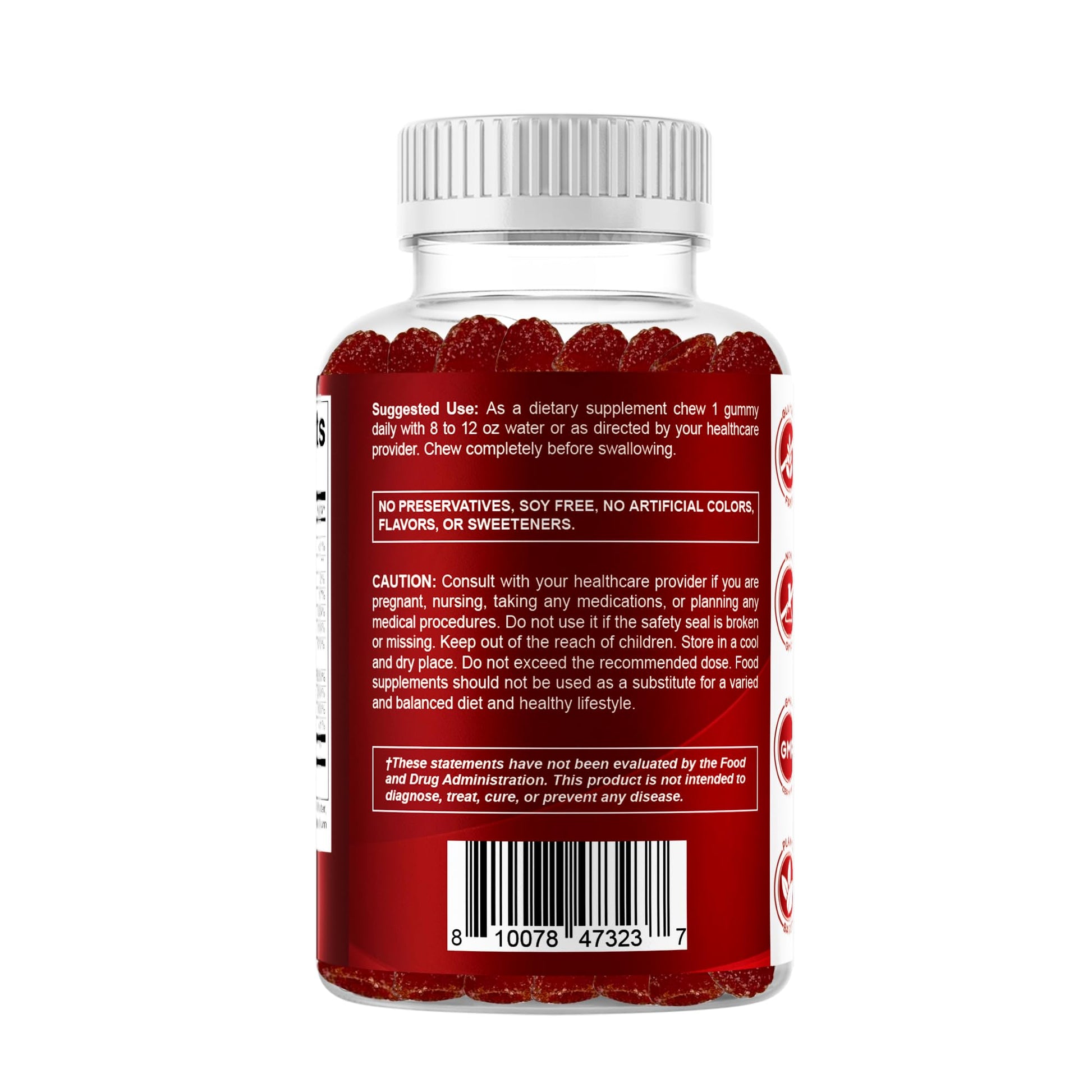 Vitamatic Vitamin B Complex Gummies with Vitamin C & Inositol - Natural Strawberry Flavor - 60 Gummies (1 Bottle) - dailyvitalstore
