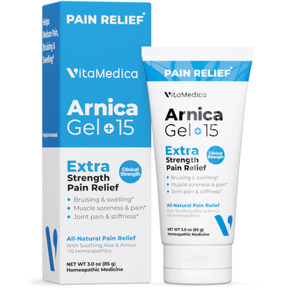 VitaMedica Arnica Gel Plus 15 Healing Plant Compounds, Extra Strength Formula for Bruising, All-Natural Plant-Based Topical Gel - dailyvitalstore