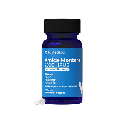 VitaMedica Arnica Montana 200C Rapid Dissolve Tablets for Natural Pain, Bruising, and Swelling Support - High Potency Homeopathic Medicine for Injury and Surgery Recovery - 150 Ct - 50 Servings - dailyvitalstore