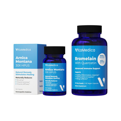 VitaMedica | Arnica Montana 30X and Bromelain with Quercetin Bundle | Arnica Montana | Bromelain | Quercetin | Recovery Bundle | Plant Based | Made in USA - dailyvitalstore