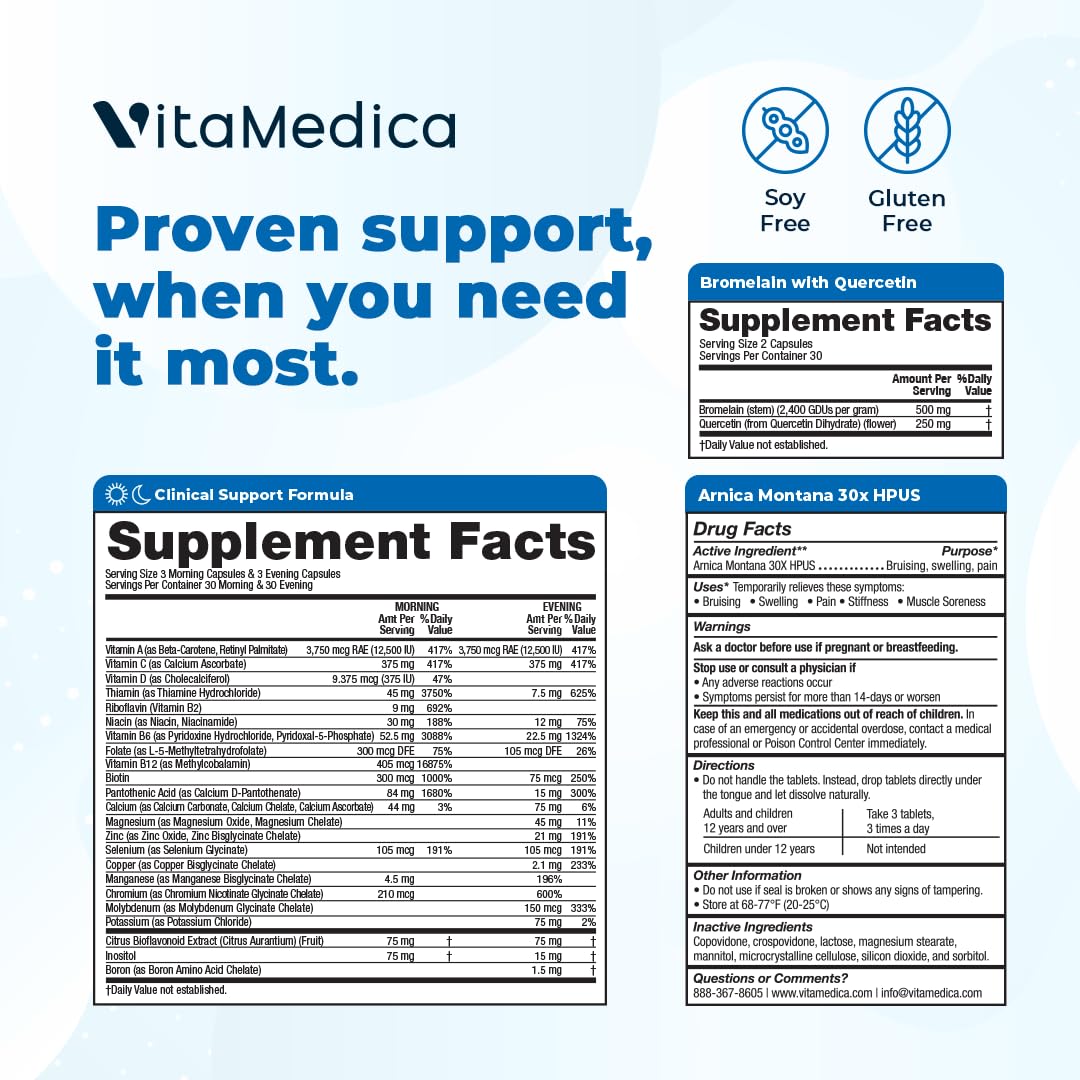 VitaMedica | Arnica Montana 30X + Bromelain with Quercetin + Clinical Support Formula Bundle - dailyvitalstore