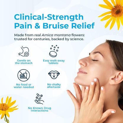 VitaMedica Arnica Montana 30X Homeopathic Tablets for Bruising Pain and Swelling | Plant Based Formula | Recommended by Plastic Surgeons | Natural Recovery Surgery Or Injury | 3 Pack | 150 Servings - dailyvitalstore