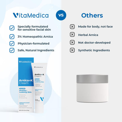 VitaMedica Arnica + Vitamin K Bruise Recovery Cream for Face & Under-Eye, Sensitive-Skin Formula, Post-Procedure Support, 0.5 oz - dailyvitalstore