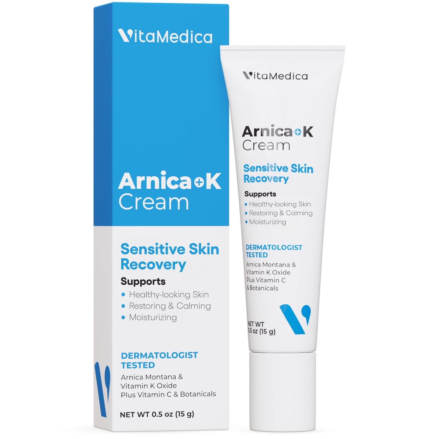 VitaMedica Arnica + Vitamin K Bruise Recovery Cream for Face & Under-Eye, Sensitive-Skin Formula, Post-Procedure Support, 0.5 oz - dailyvitalstore