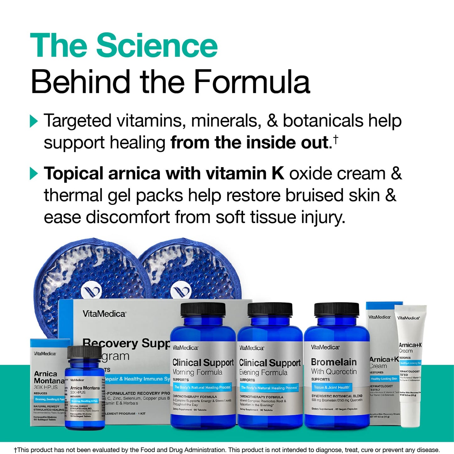 VitaMedica | Ultimate Recovery Bundle | Surgery Prep | Wound Healing | Supplements | Arnica K Oxide Cream | Hot Cold Packs | 30 Day Supply | Arnica Montana | Bromelain | Vitamin A | B Complex - dailyvitalstore