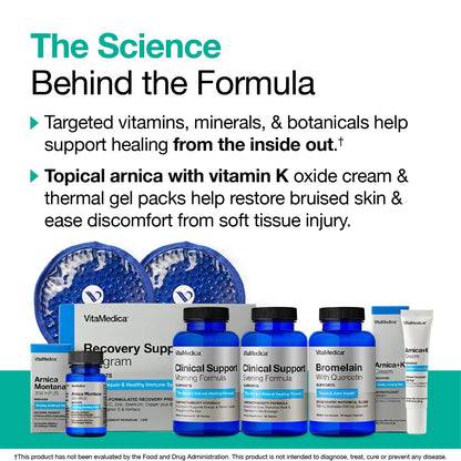 VitaMedica | Ultimate Recovery Bundle | Surgery Prep | Wound Healing | Supplements | Arnica K Oxide Cream | Hot Cold Packs | 30 Day Supply | Arnica Montana | Bromelain | Vitamin A | B Complex - dailyvitalstore
