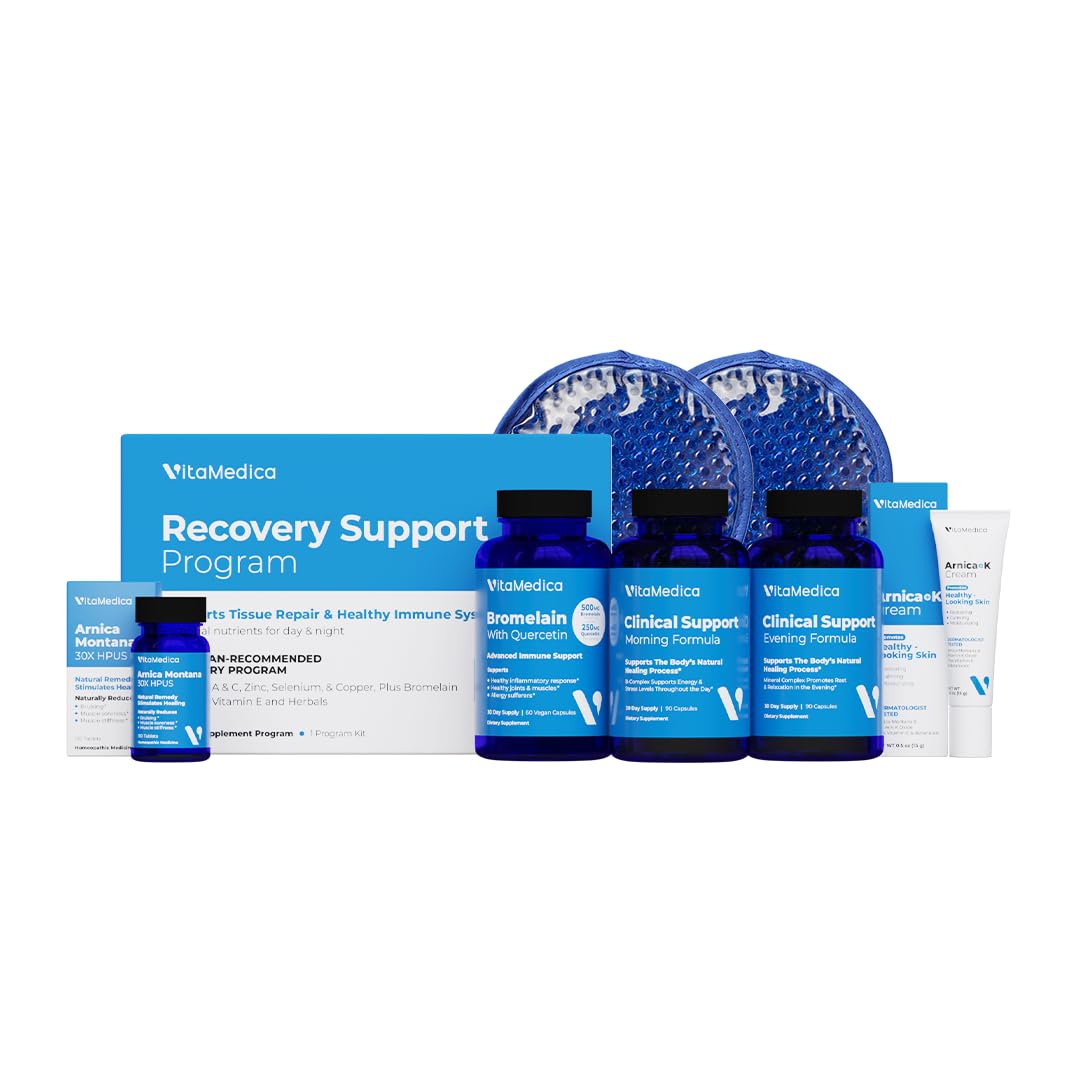 VitaMedica | Ultimate Recovery Bundle | Surgery Prep | Wound Healing | Supplements | Arnica K Oxide Cream | Hot Cold Packs | 30 Day Supply | Arnica Montana | Bromelain | Vitamin A | B Complex - dailyvitalstore