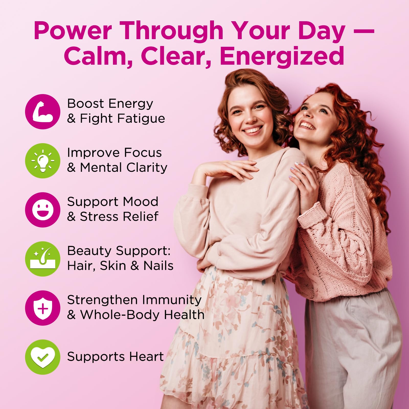 Vitamin B Complex Gummies for Women & Me, Vitamin B12, B1, B2, B3, B6, B7, B9 with Vitamin C, Zinc, Magnesium & CoQ10 for Energy, Brain, Nervous System & Mood, - dailyvitalstore