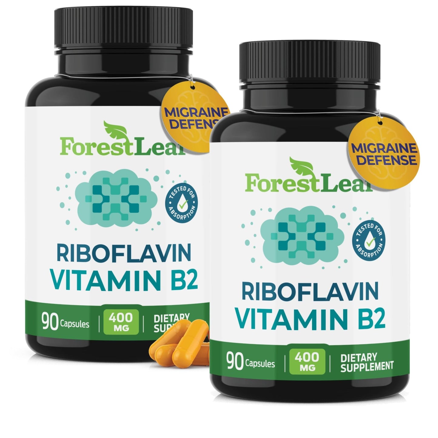 Vitamin B2 Riboflavin 400mg - Energy, Skin & Cellular Health Supplement - Nervous System Support - Vitamin B 2 Vit B - Non-GMO & Gluten Free - B2 Vitamin 400mg - dailyvitalstore