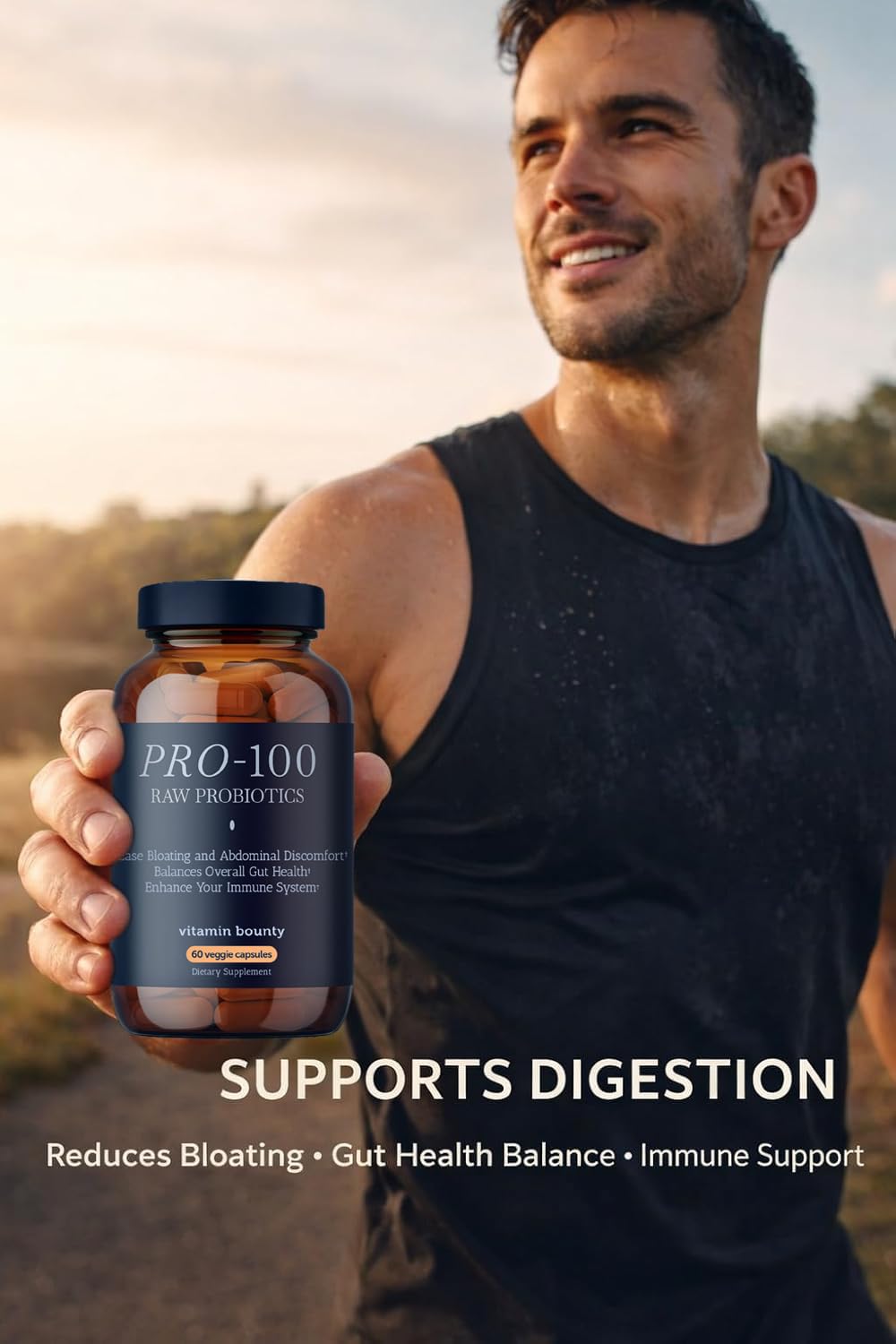 Vitamin Bounty Pro-100 Probiotic 100 Billion CFU - 13 Strains for Digestive Health & Immune Support - High Potency Probiotics for Women & Men - dailyvitalstore