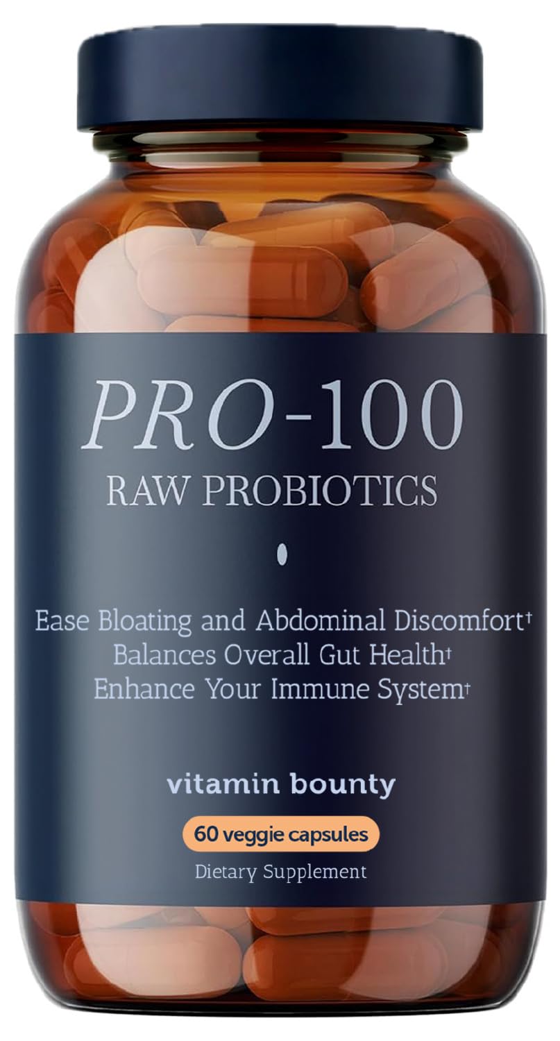 Vitamin Bounty Pro-100 Probiotic 100 Billion CFU - 13 Strains for Digestive Health & Immune Support - High Potency Probiotics for Women & Men - dailyvitalstore