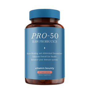 Vitamin Bounty Pro-50 - Probiotics for Women & Men - 50 Billion CFU - 13 Strains Probiotic + Prebiotic - Probiotics for Digestive Health - Delayed Release Capsules - 60 Count - dailyvitalstore