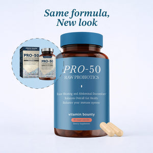 Vitamin Bounty Pro-50 - Probiotics for Women & Men - 50 Billion CFU - 13 Strains Probiotic + Prebiotic - Probiotics for Digestive Health - Delayed Release Capsules - 60 Count - dailyvitalstore