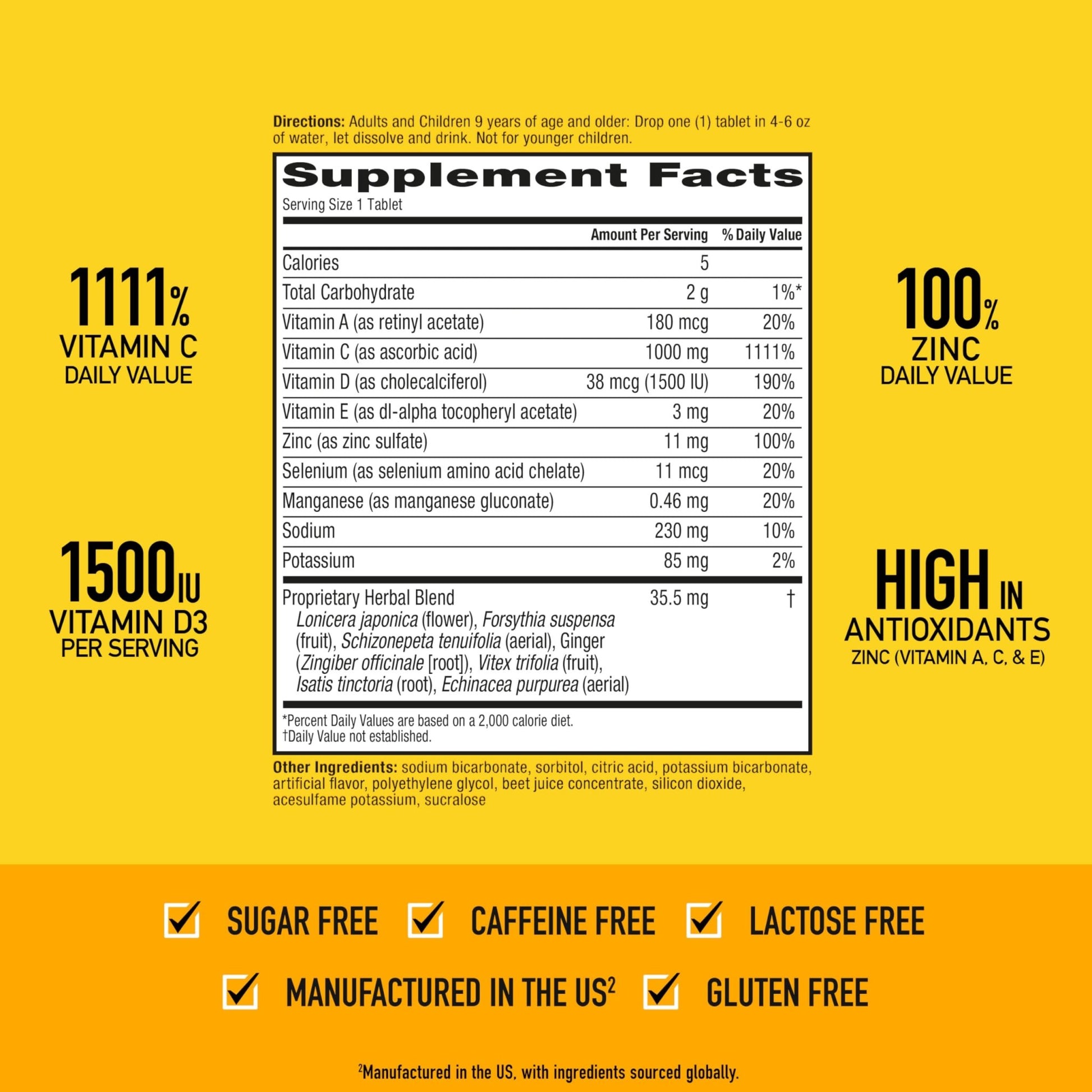 Vitamin C 1000mg (per serving) - Airborne Very Berry Effervescent Tablets (36 count in a box), Gluten-Free Immune Support Supplement, With Vitamins A C E, ZINC, Selenium, Echinacea & Ginger - dailyvitalstore