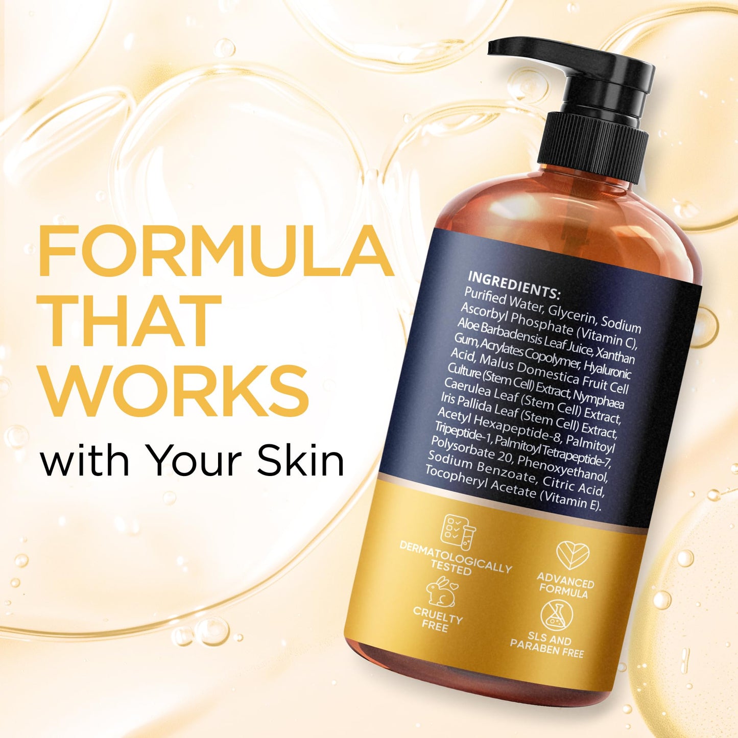 Vitamin C Serum for Face with Stem Cells Hyaluronic Acid Aloe Vera Vitamin E Anti-Aging Face Serum Supports Skin Health & Even Tone - dailyvitalstore