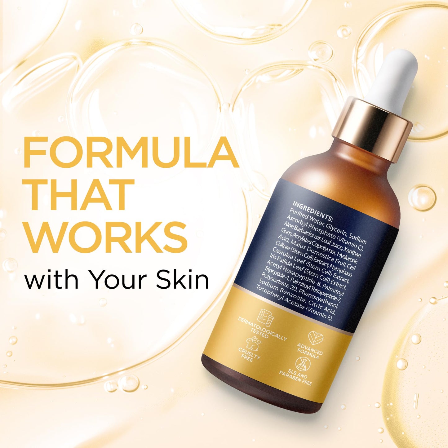 Vitamin C Serum for Face with Stem Cells Hyaluronic Acid Vitamin E Aloe Vera Anti-Aging Face Serum Supports Skin Health - dailyvitalstore