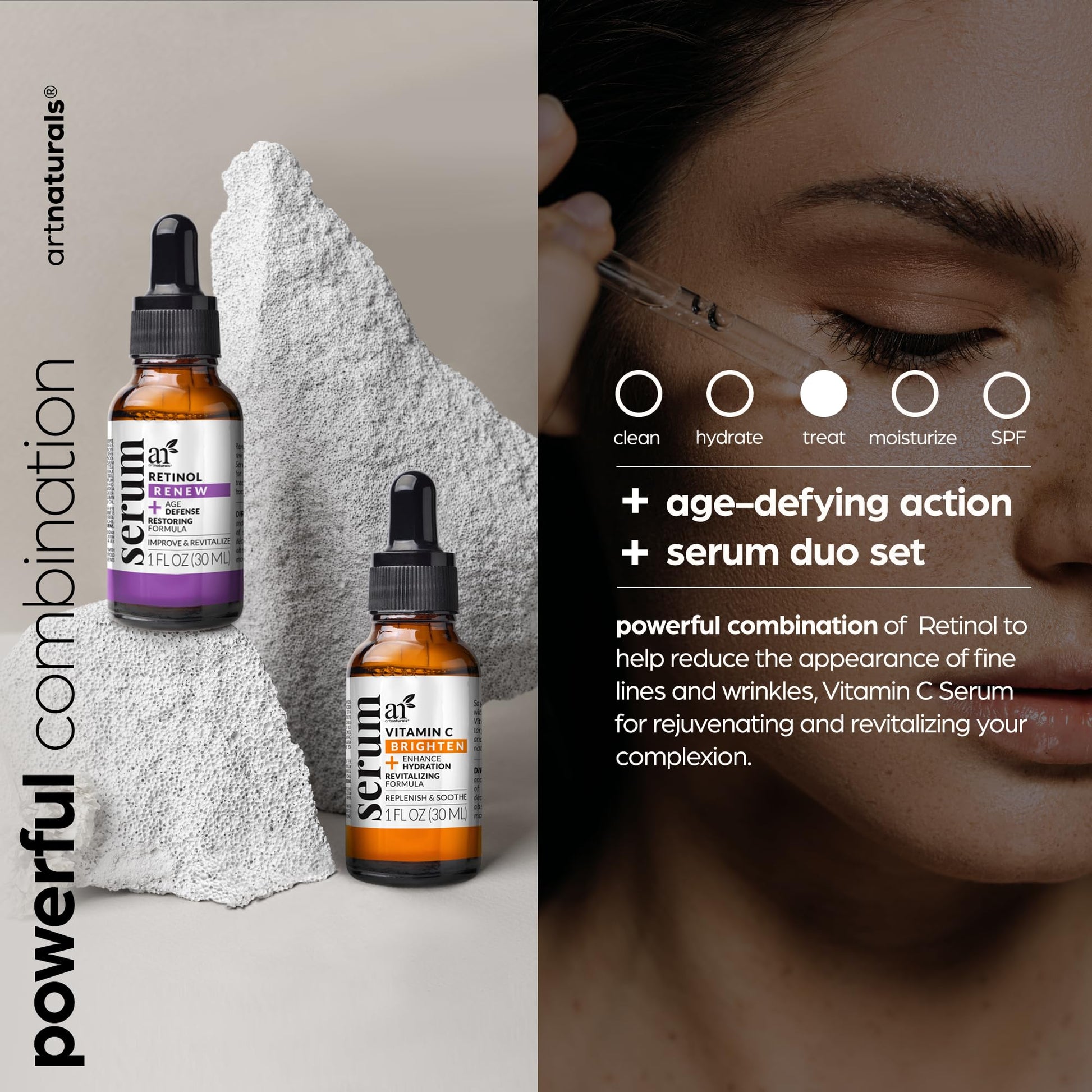 Vitamin C Serum Skin Care 2-Piece Set: Includes Retinol – Anti-Aging, Skin Brightening, Hydrating, Wrinkle Reduction, Dark Spot Corrector (1 Fl Oz (Pack of 2)) - dailyvitalstore