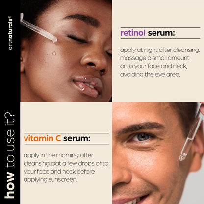 Vitamin C Serum Skin Care 2-Piece Set: Includes Retinol – Anti-Aging, Skin Brightening, Hydrating, Wrinkle Reduction, Dark Spot Corrector (1 Fl Oz (Pack of 2)) - dailyvitalstore