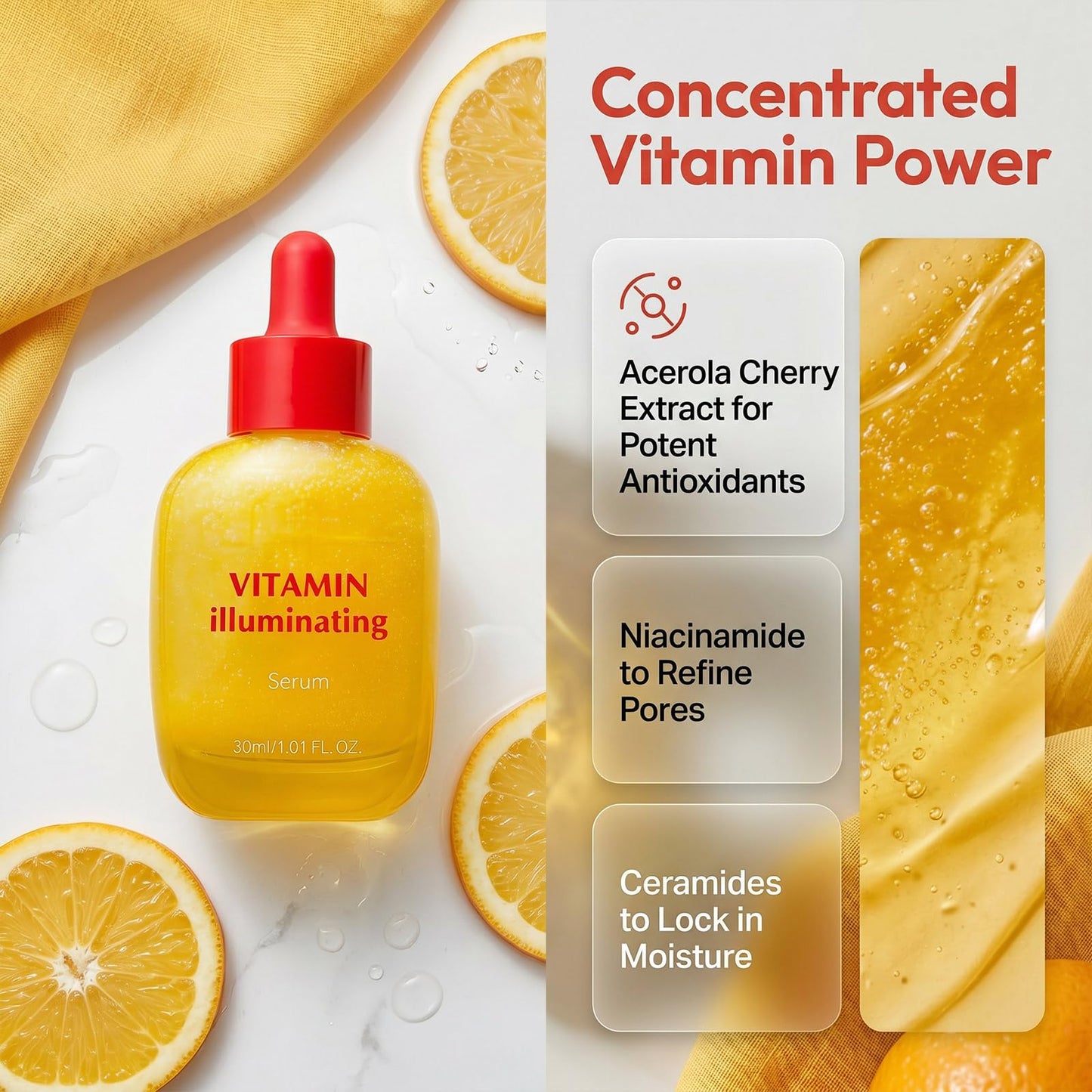 Vitamin Illuminating Serum, with Niacinamide Acid & Hyaluronic Acid Vitamin C Face Serum Helps Reduce Dark Spots & Signs of Uneven Tone Care - dailyvitalstore