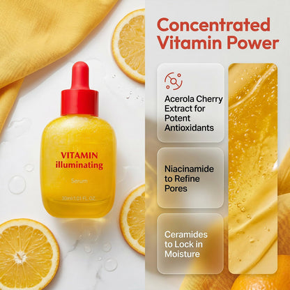 Vitamin Illuminating Serum, with Niacinamide Acid & Hyaluronic Acid Vitamin C Face Serum Helps Reduce Dark Spots & Signs of Uneven Tone Care - dailyvitalstore