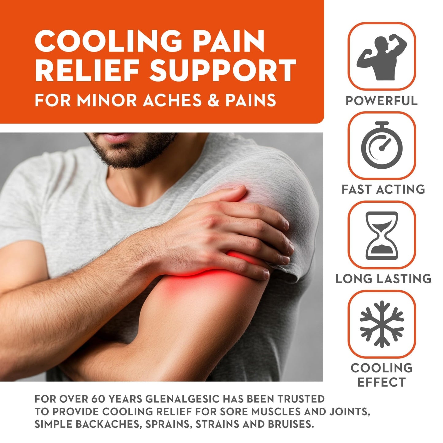 Vitaminerals 171 Glenalgesic® Pain Support Analgesic Balm, Muscle & Joint | Maximum Strength | Menthol | Camphor (8 oz) - dailyvitalstore