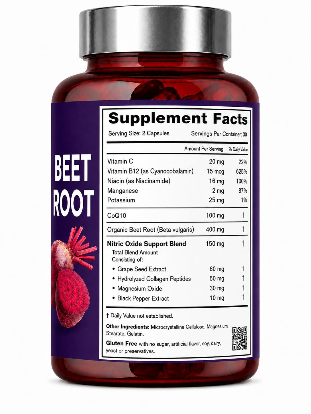 VITAMISAN Beets Root – 2 Pack (120 Capsules) – Organic Beet Root with CoQ10 and Collagen - dailyvitalstore
