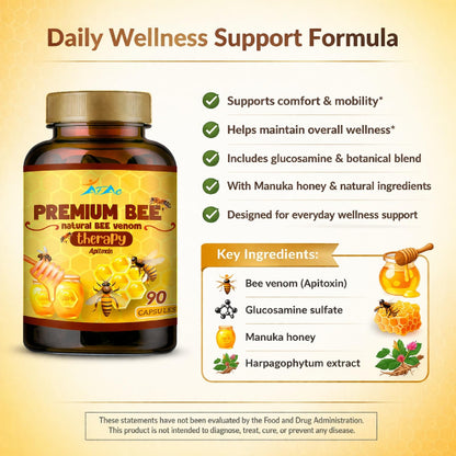 VITAMISAN Premium Natural Bee Venom with glucosamine sulfate Veneno Abeja 90 Capsulas Apitoxin Manuka Honey Dietary Supplement - dailyvitalstore