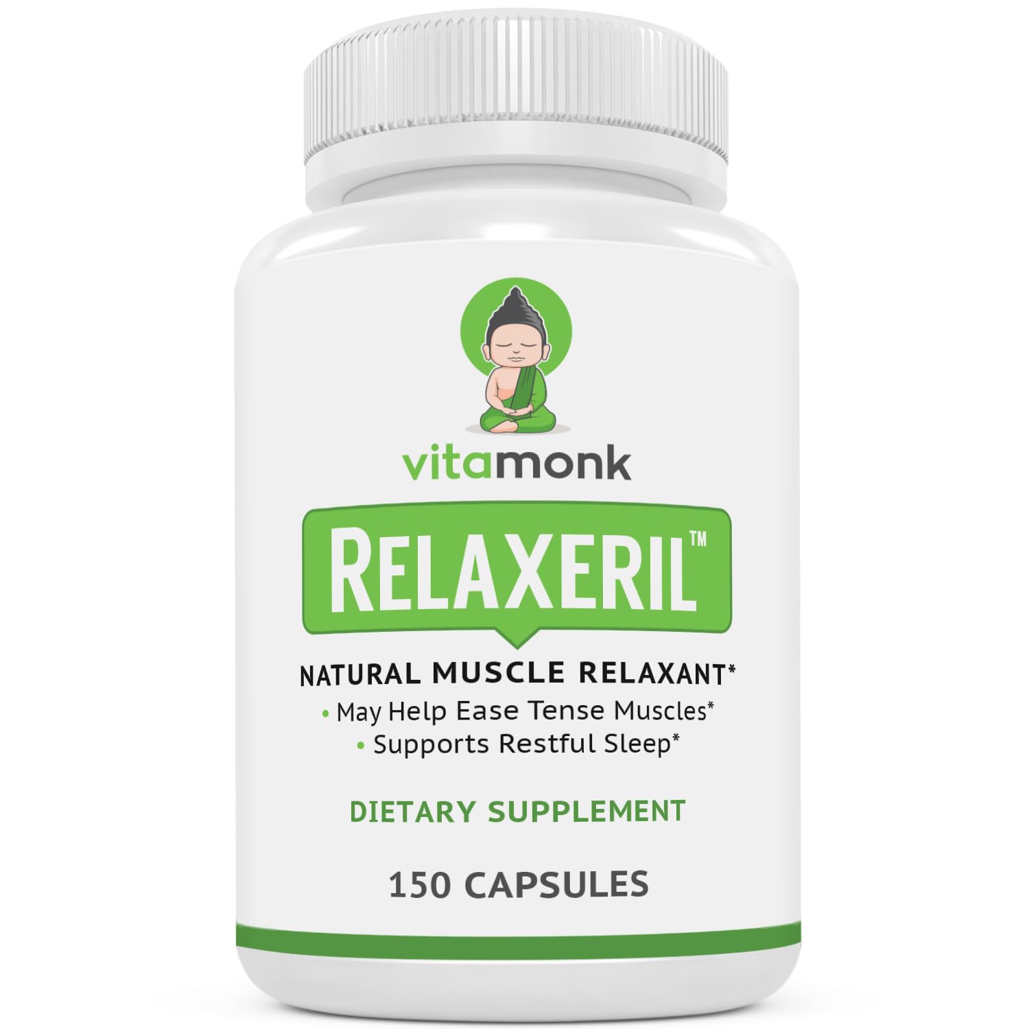VitaMonk Relaxeril™ All-Natural Muscle Relaxer - Muscle Relaxer Supplement - Complete Muscle Relaxing Formula - dailyvitalstore