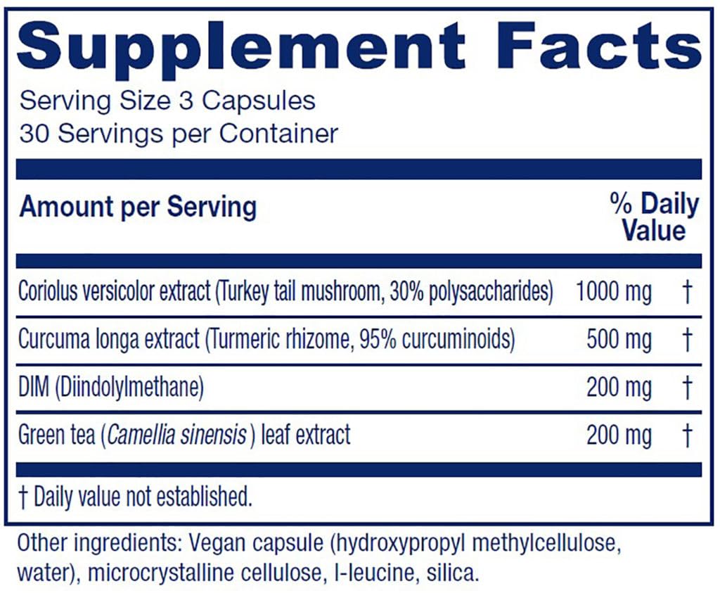 Vitanica CCDG Blend, Immune Support, DIM Supplement 200mg, Turkey Tail Mushroom, Turmeric, Green Tea, Vegan, 90 Capsules - dailyvitalstore