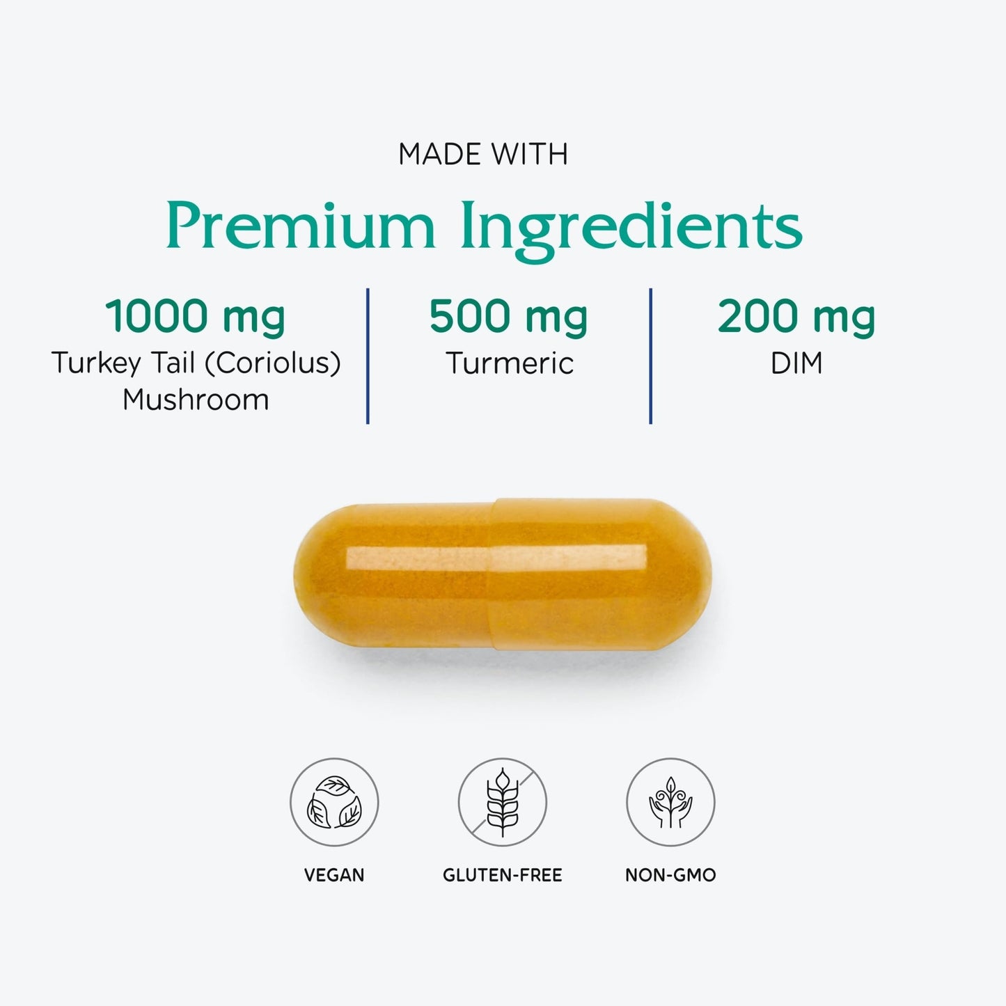 Vitanica CCDG Blend, Immune Support, DIM Supplement 200mg, Turkey Tail Mushroom, Turmeric, Green Tea, Vegan, 90 Capsules - dailyvitalstore