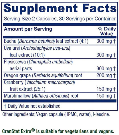 Vitanica Cranstat Extra, Urinary Tract Support, Vegan, 60 Capsules - dailyvitalstore