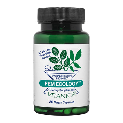 Vitanica FemEcology, Vaginal and Intestinal Probiotic Support, Vegetarian, 30 Capsules - dailyvitalstore