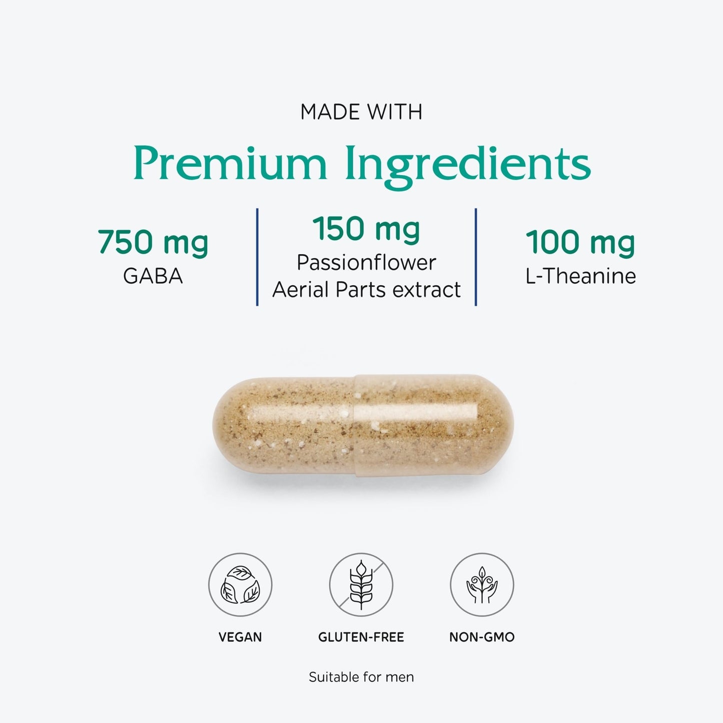 Vitanica, GABA Ease, Calming Support, Vegan, 60 Capsules - dailyvitalstore