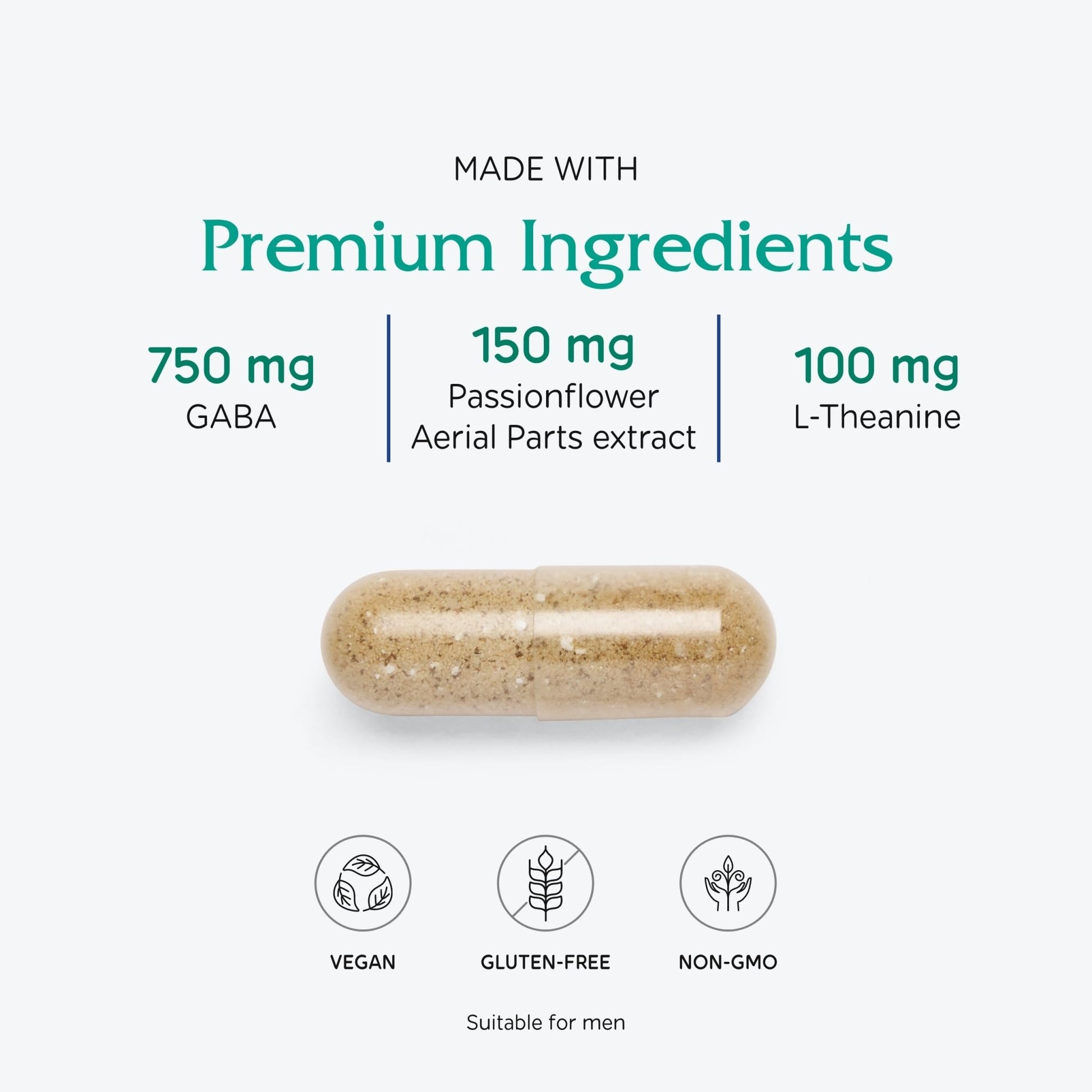 Vitanica, GABA Ease, Calming Support, Vegan, 60 Capsules - dailyvitalstore
