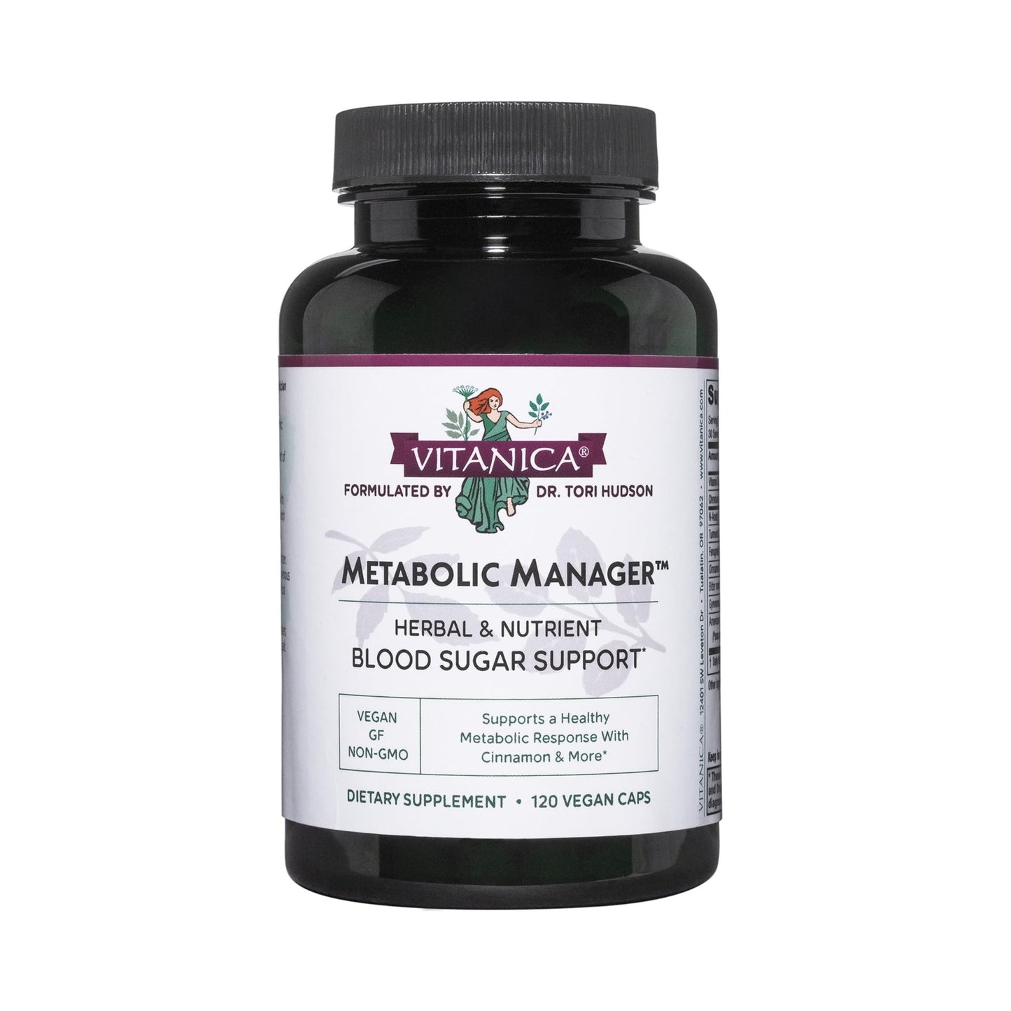 Vitanica Metabolic Manager - Herbal Supplement to Support Healthy Metabolic Response - Dietary Supplement with Vitamin D - Vegan Antioxidant Supplement - 120 Capsules - dailyvitalstore