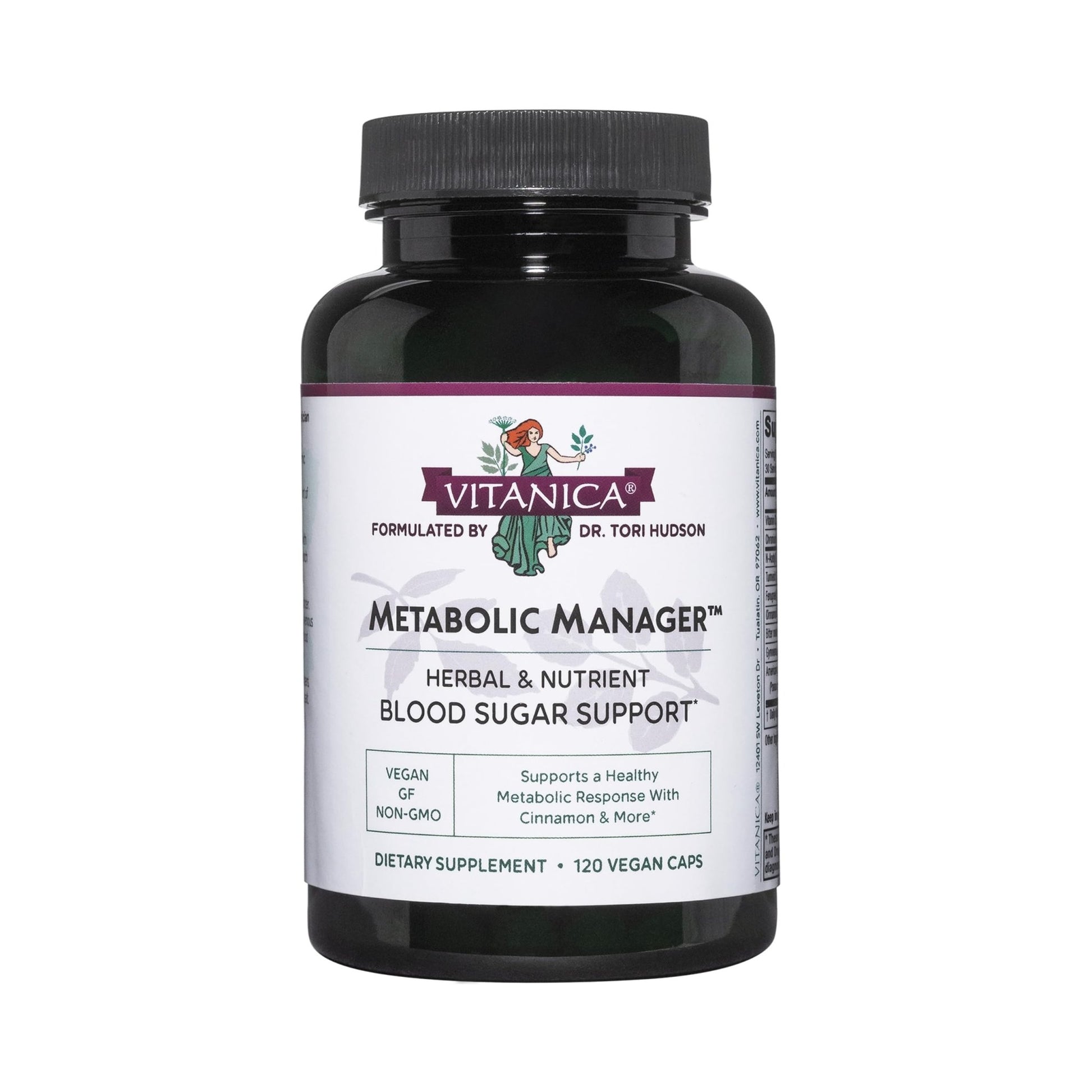 Vitanica Metabolic Manager - Herbal Supplement to Support Healthy Metabolic Response - Dietary Supplement with Vitamin D - Vegan Antioxidant Supplement - 120 Capsules - dailyvitalstore