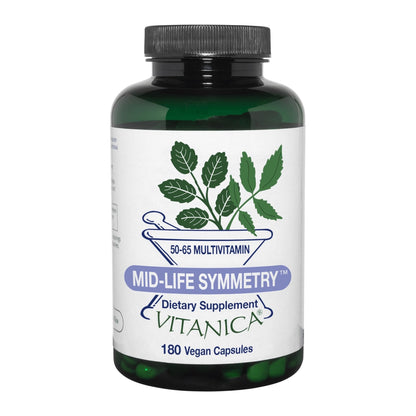 Vitanica - Mid-Life Symmetry, 50-65 High Potency Daily Multivitamin and Mineral, Vegan, 180 Capsules - dailyvitalstore