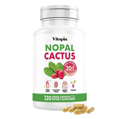 Vitapia Nopal Cactus Extract for Antioxidant, Skin, Metabolism, Wellness, Heart Health Support - 120 Veggie Capsules - Non GMO, Gluten Free Supplement - dailyvitalstore