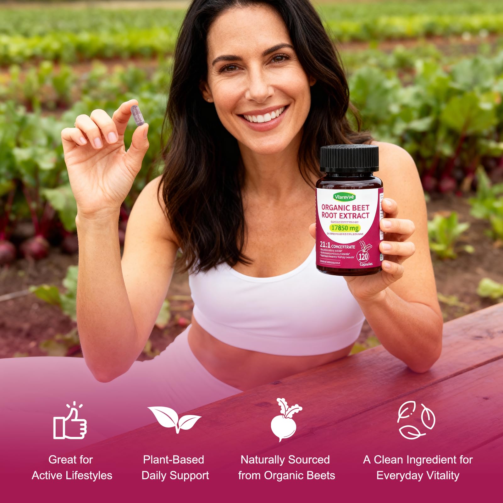 Vitarevive Organic Beet Root Capsules with Beetroot Extract 17850mg 21:1 Concentrated Beetroot Supplement Supports Circulation and Nitric Oxide - dailyvitalstore
